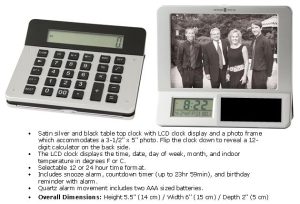 Clock / Calculator / Photo Frame