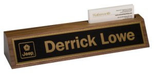 Walnut Name Wedge with Card Holder