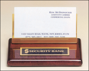 Rosewood Piano Finish Nameplate with Gold Metal Accents