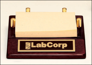 Post-it Note Holder with a Rosewood Stained Piano Finish Base