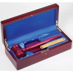 Rosewood Deluxe Presentation Gavel Set with Engraved Band
