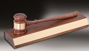 10" Solid Walnut Gavel with Presentation Display Block