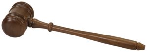 10" Walnut Finish Gavel with Engraved Band
