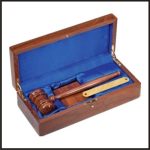 Walnut Deluxe Presentation Gavel Set with Engraved Band