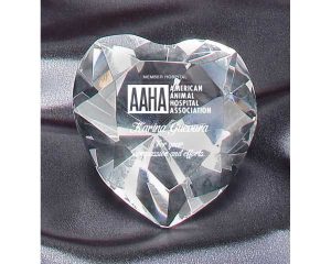 Crystal Heart Paperweight