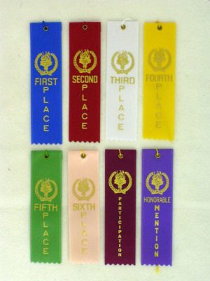 Stock Award Ribbons 1-5/8” x 5” String Top