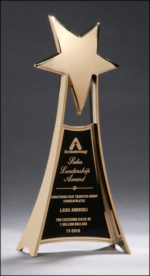 Large and Impressive Metal Star Trophy in Gold Finish