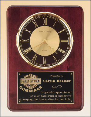 Rosewood Stained Piano Finish Vertical Wall Clock