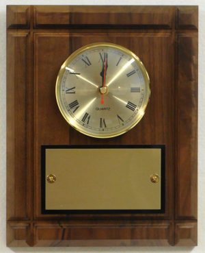 Genuine American Walnut Cross Groove Clock with 5” Gold Quartz Movement