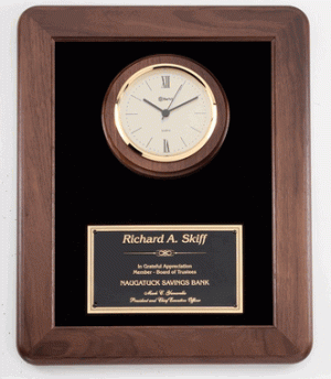 Genuine Walnut Frame Clock with Black velour