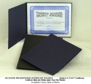 Acetate Presentation Certificate Folders