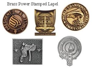 Brass Power Stamped Lapel Pins