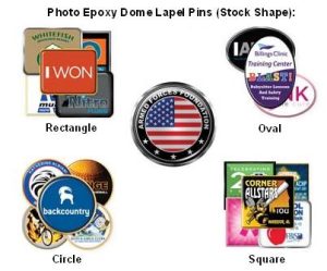 Custom Photo Epoxy Dome Lapel Pins (Stock Shape)