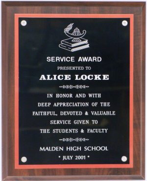 Walnut Finish Large PRESENTATION PLAQUES