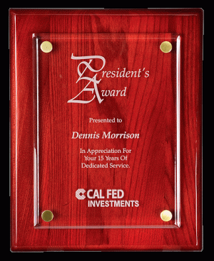 Rosewood Piano Finish Floating Acrylic Plaques