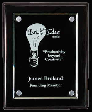Black Piano Finish Floating Acrylic Plaques