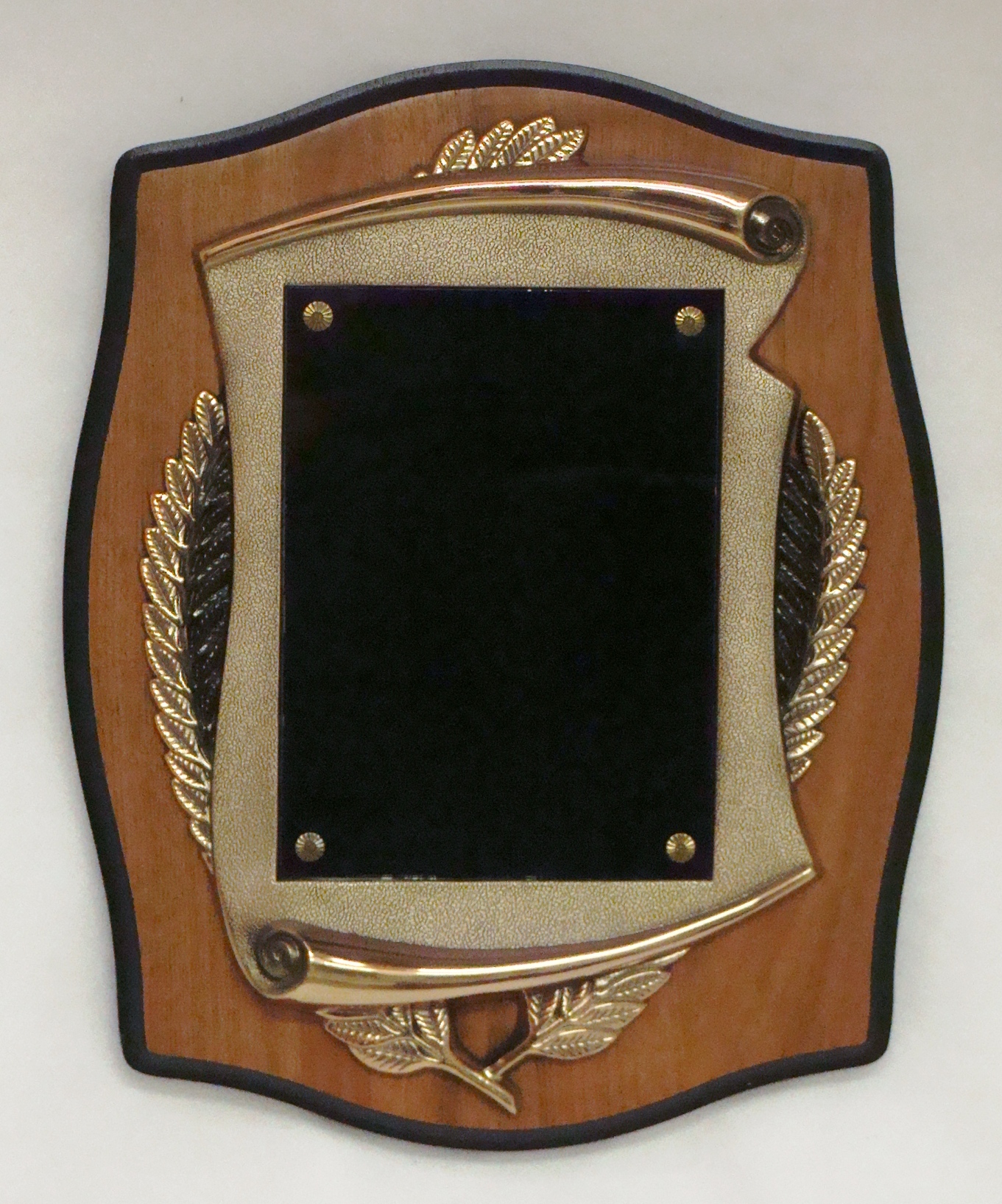 Volleyball plaque 3 3/4 x 5 solid walnut award trophy