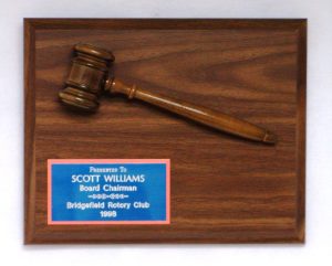 Cherry Finish Gavel Plaques