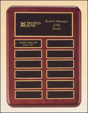 Piano Finish Perpetual Plaques with Black Brass Plates