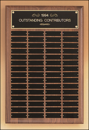 Geniune Walnut Perpetual Plaques with Black Brass Plates