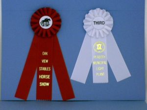 Scalloped Rosette Triple Streamer Custom Printed Ribbon