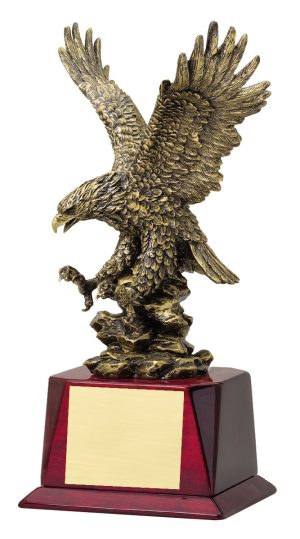 ELEGANT RESIN AMERICAN EAGLE ON ROSEWOOD BASE