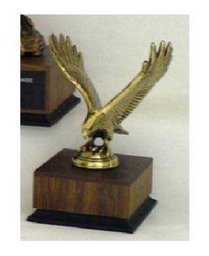 Fully Modeled Antique Bronze Casted Eagle • Mounted on Walnut Base