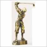 GOLD METAL FINISH GOLF RESIN FIGURE
