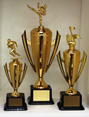 PLASTIC LOVING CUP TROPHIES ON WEIGHTED Plastic Base