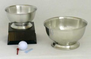 USA Handmade Genuine Pewter Loving Cup Mounted on Wood Base