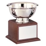 Silver Plated Revere Bowls Mounted on Wood Base