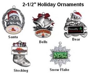 Casted Photo Dome Holiday Ornaments
