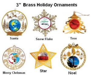 Brass Photo Dome Holiday Ornaments